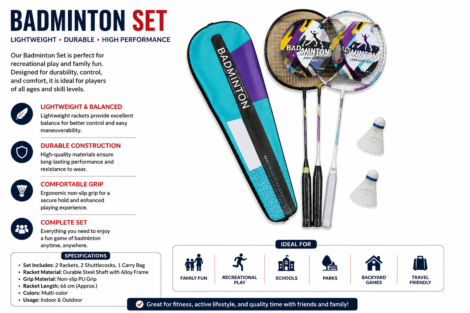 Badminton Racket Set